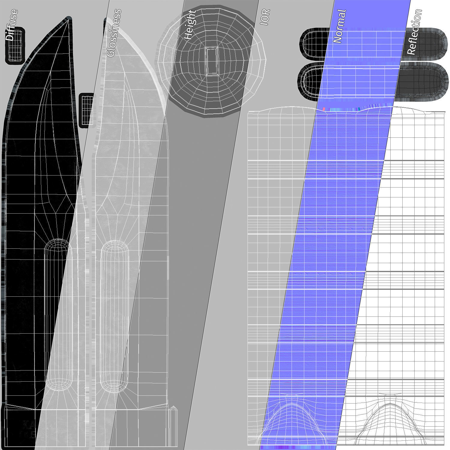 USMC Ka-Bar with Leather Sheat 3D model_22