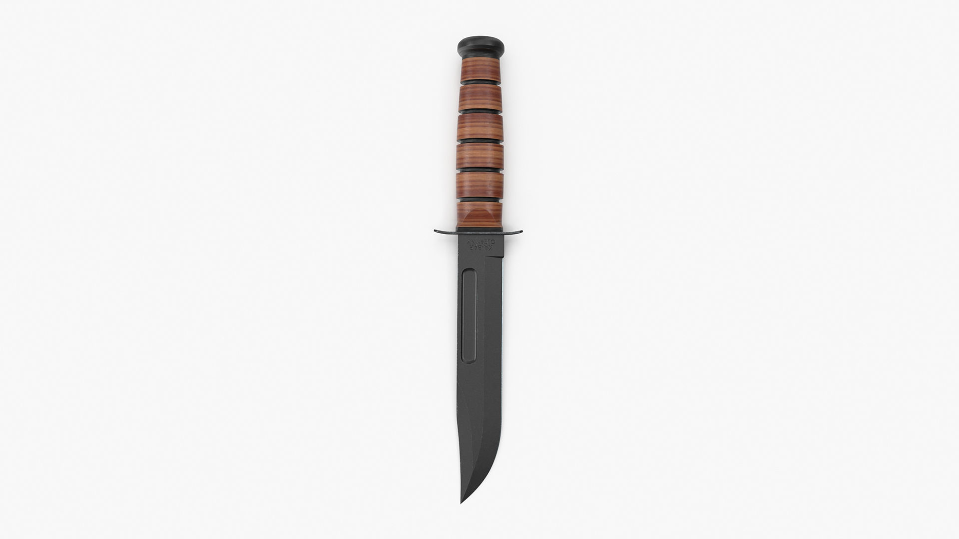 USMC Ka-Bar with Leather Sheat 3D model_9