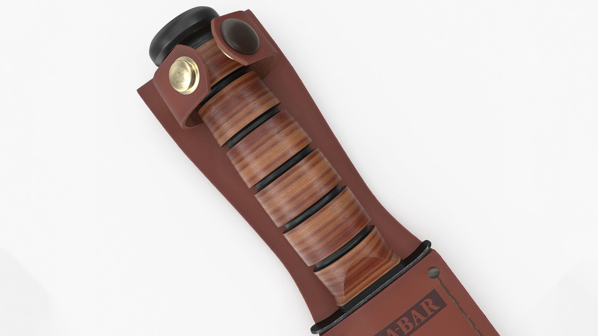 USMC Ka-Bar with Leather Sheat 3D model_13