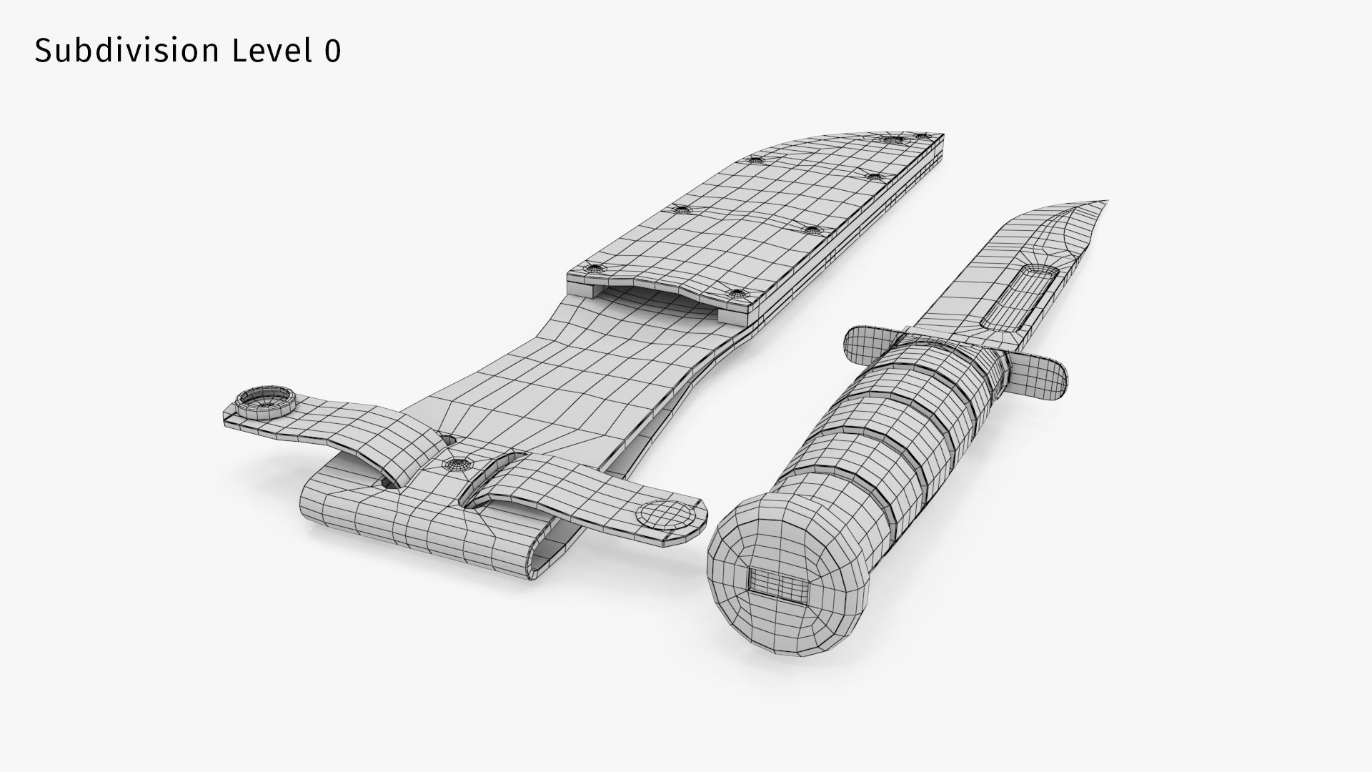 USMC Ka-Bar with Leather Sheat 3D model_17
