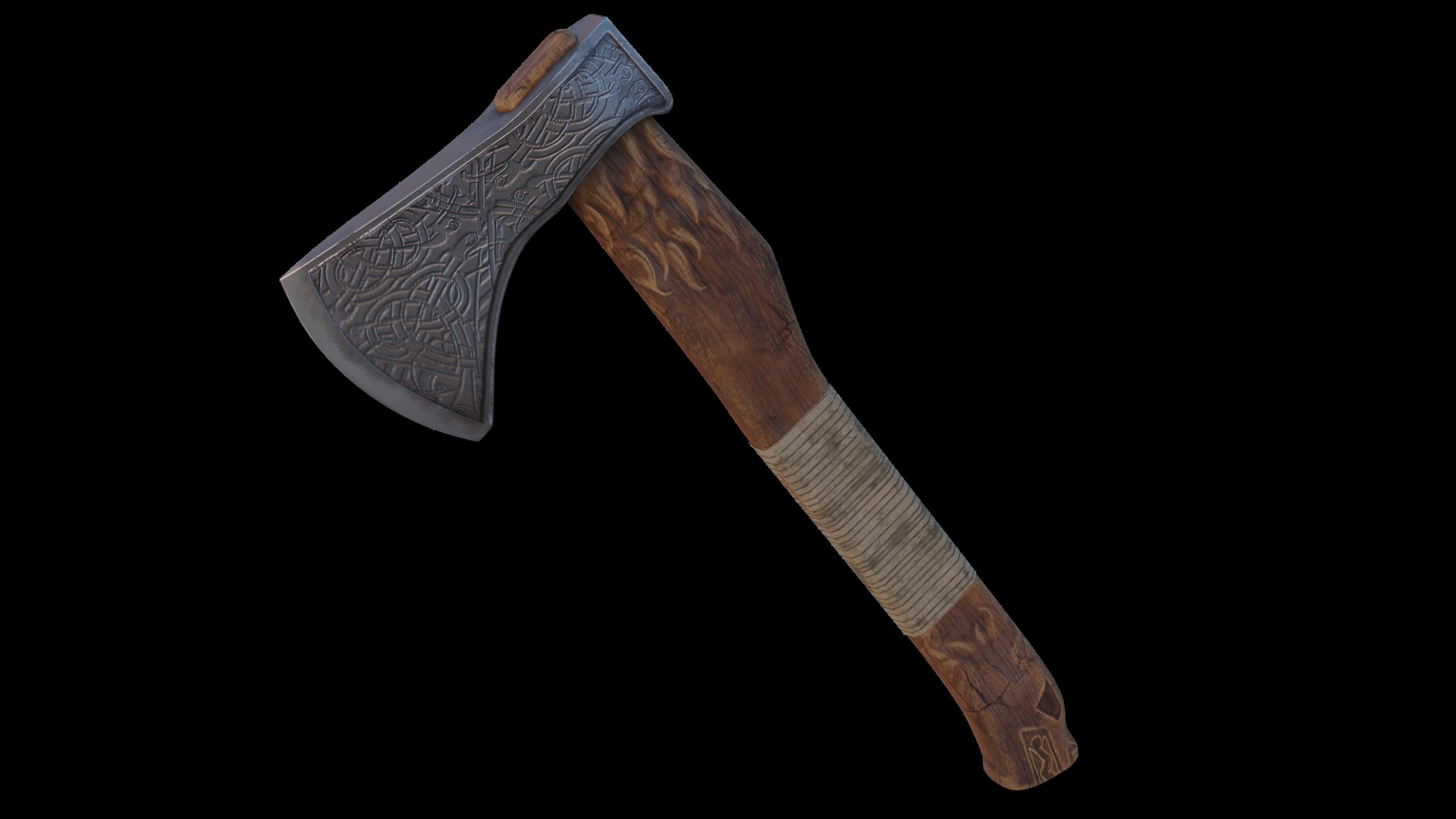 Battle Axe 2 Low-poly 3D model_1