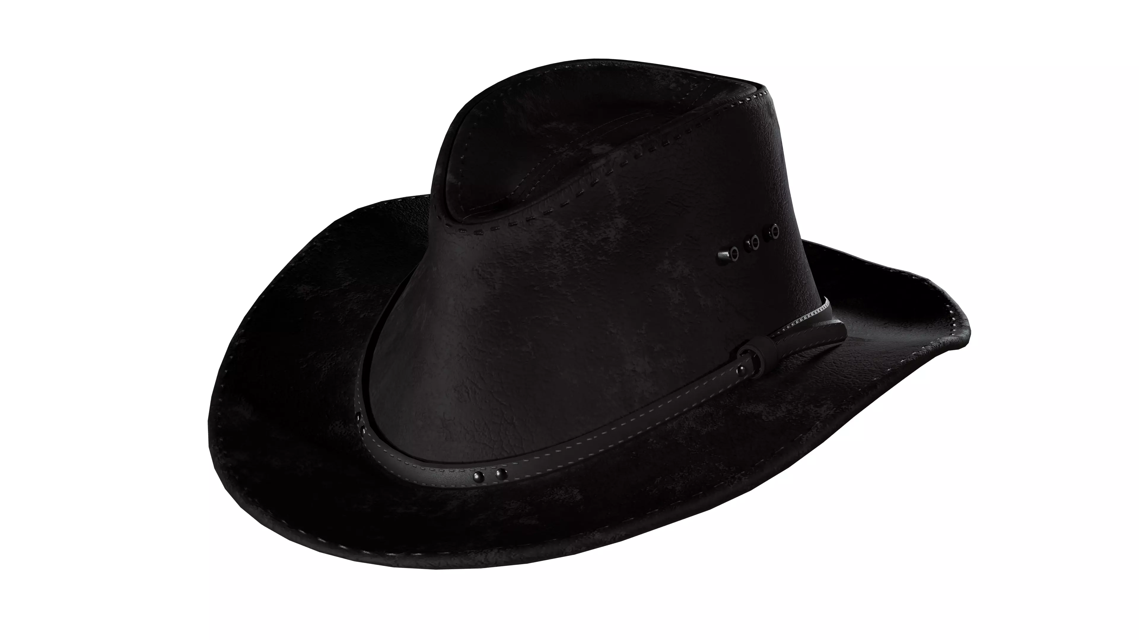 Cowboy hat Low-poly 3D model_0