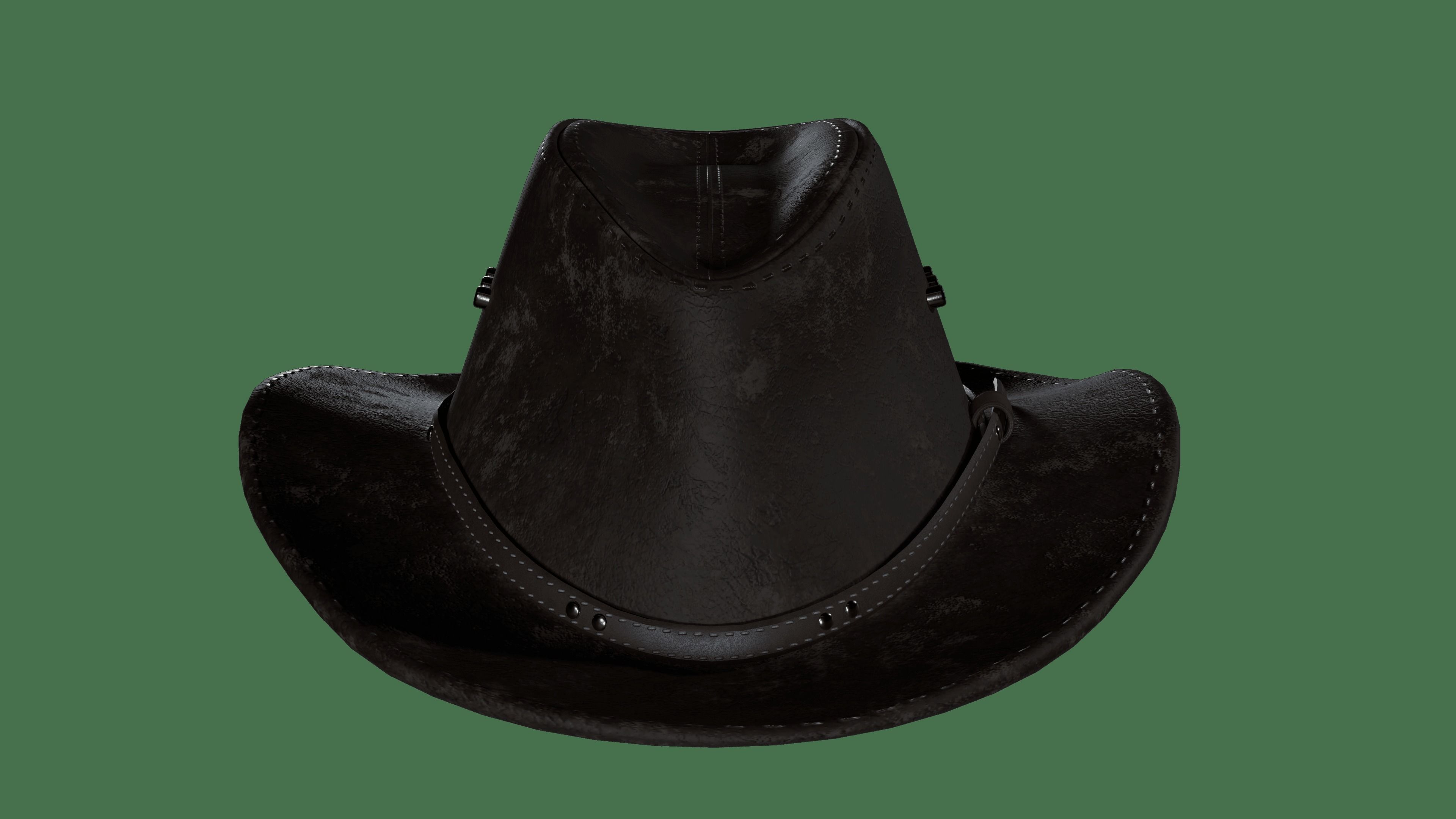 Cowboy hat Low-poly 3D model_1