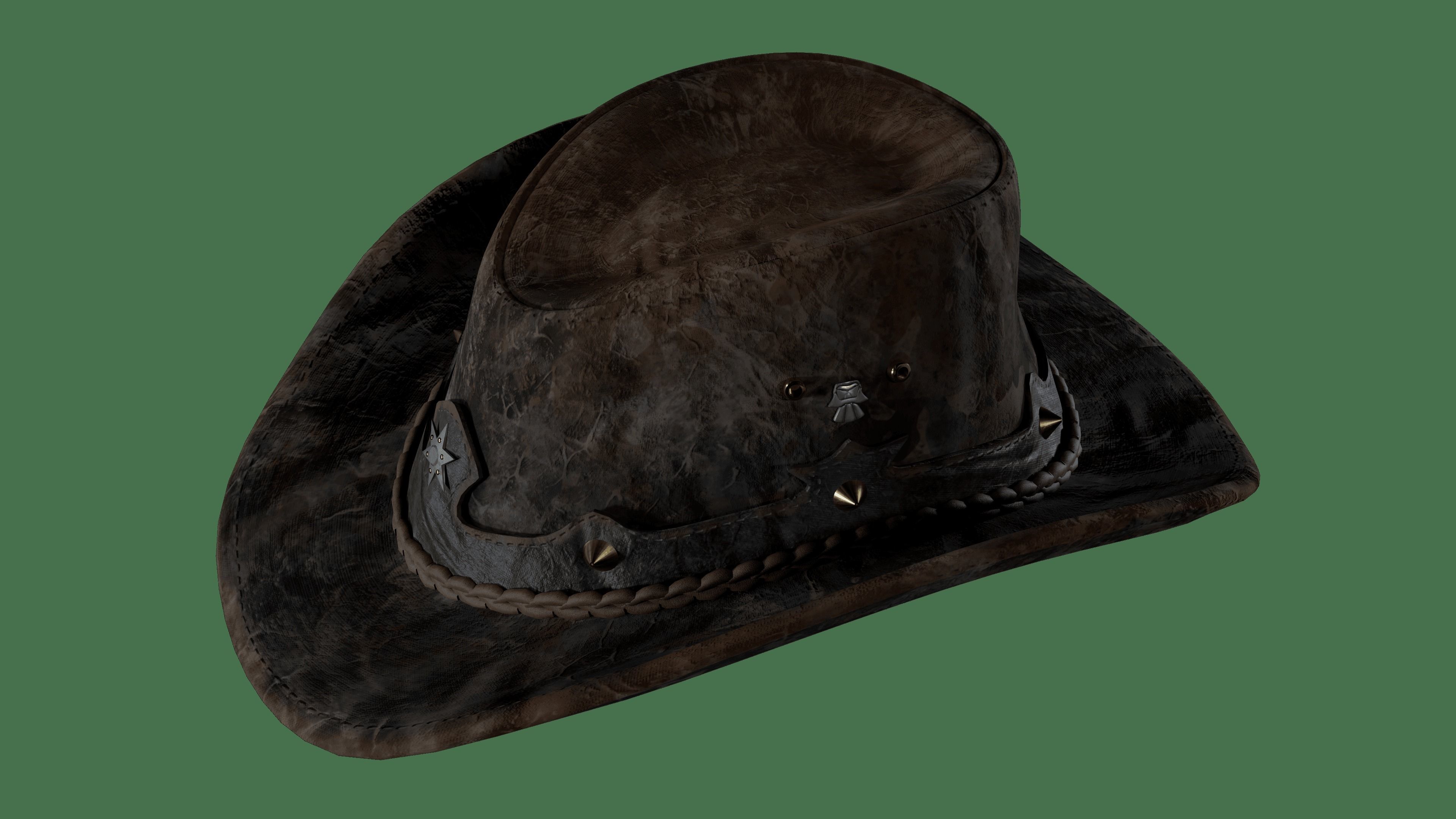 Cowboy Hat 2 Low-poly 3D model_1