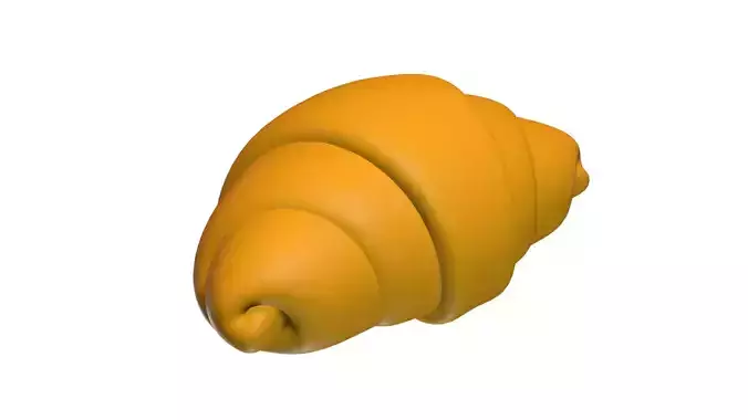 Baked French Croissant 3D Model 3D model