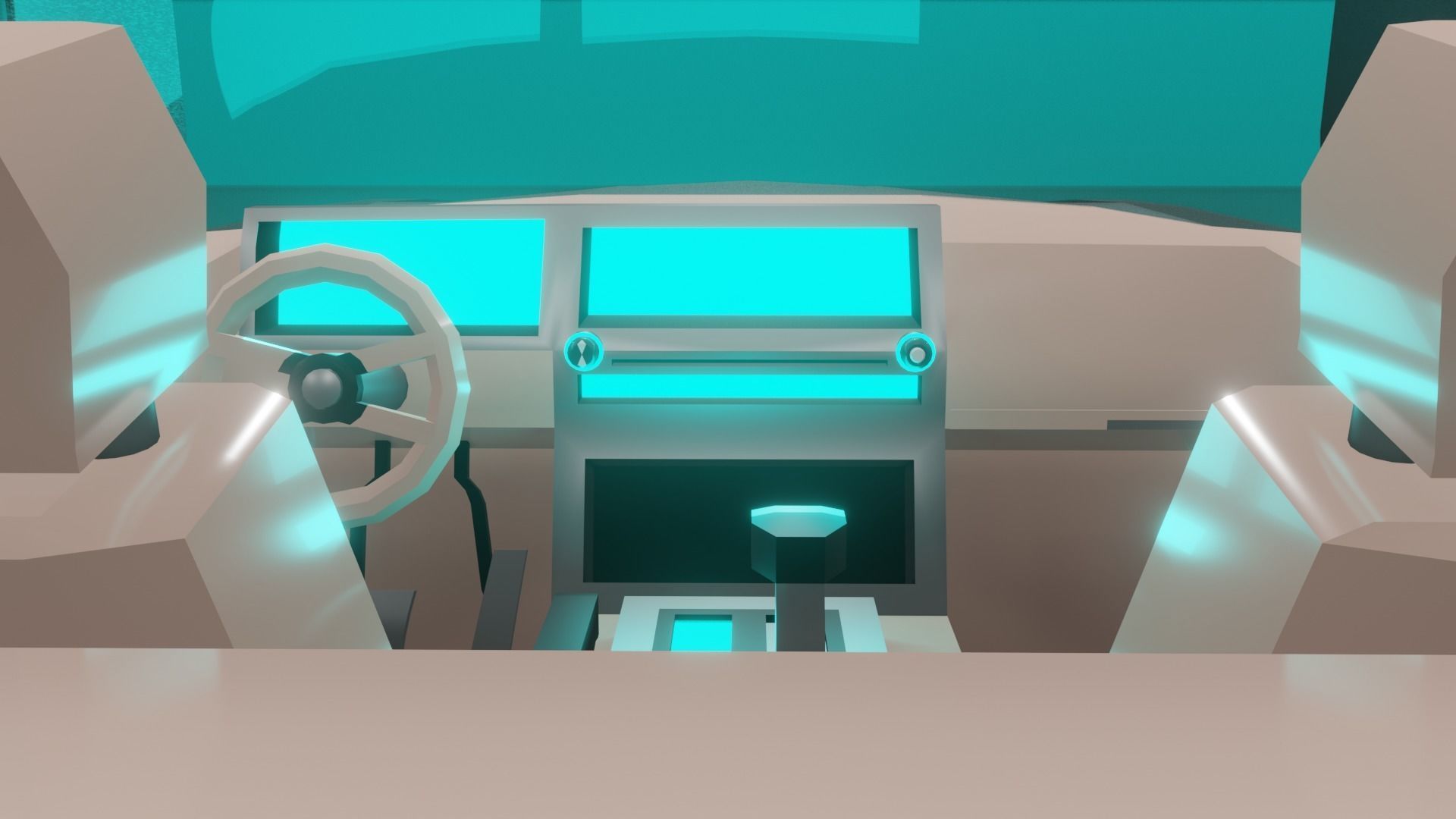 Modernized low poly 1977 styled muscle car Low-poly 3D model_3