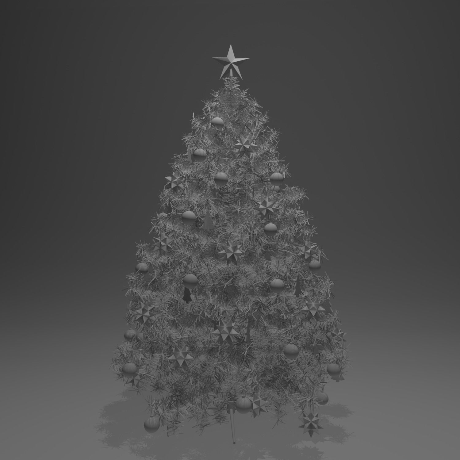 Beautiful Decorated Christmas Tree 3D model_1