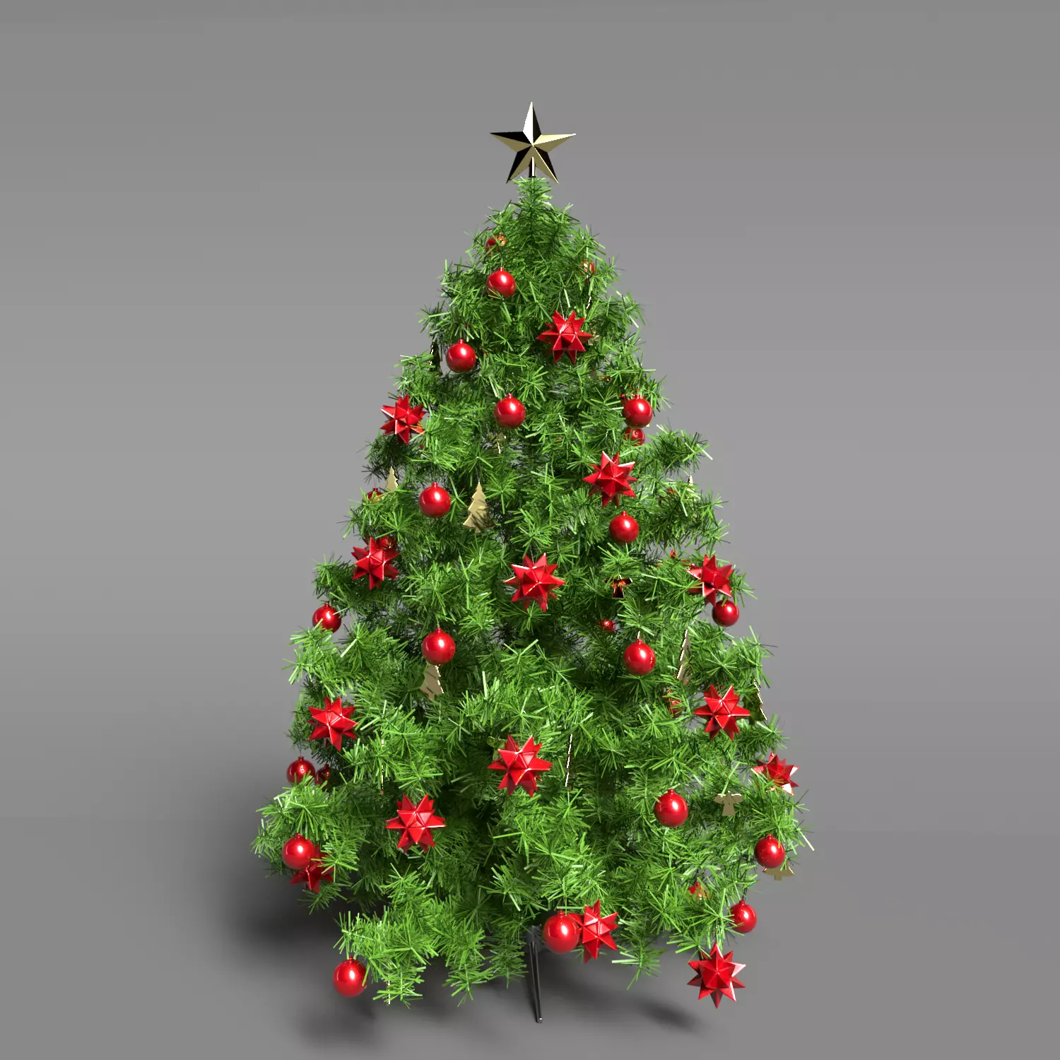 Beautiful Decorated Christmas Tree 3D model_0