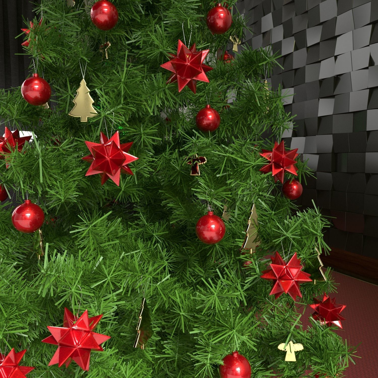 Beautiful Decorated Christmas Tree 3D model_2