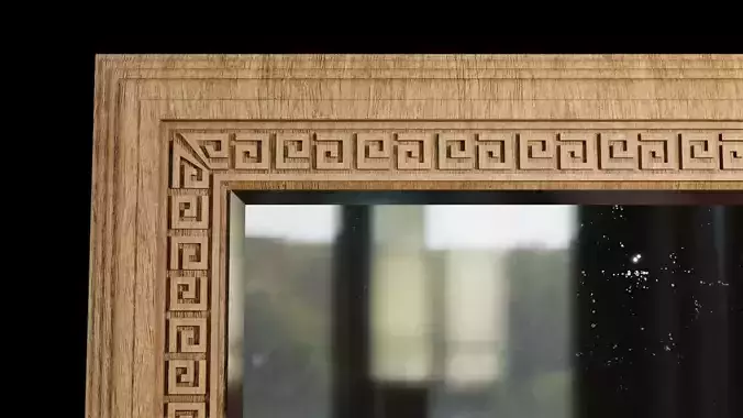 Wooden Mirror 3D Model 3D model