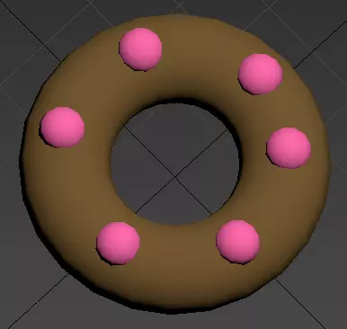 Donut with dots Free low-poly 3D model_0