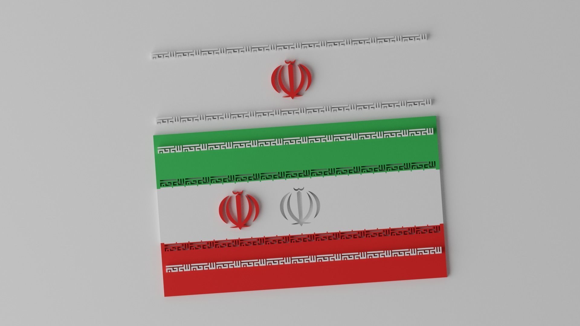 3D model Iranian Flag Iran VR / AR / lowpoly CGTrader