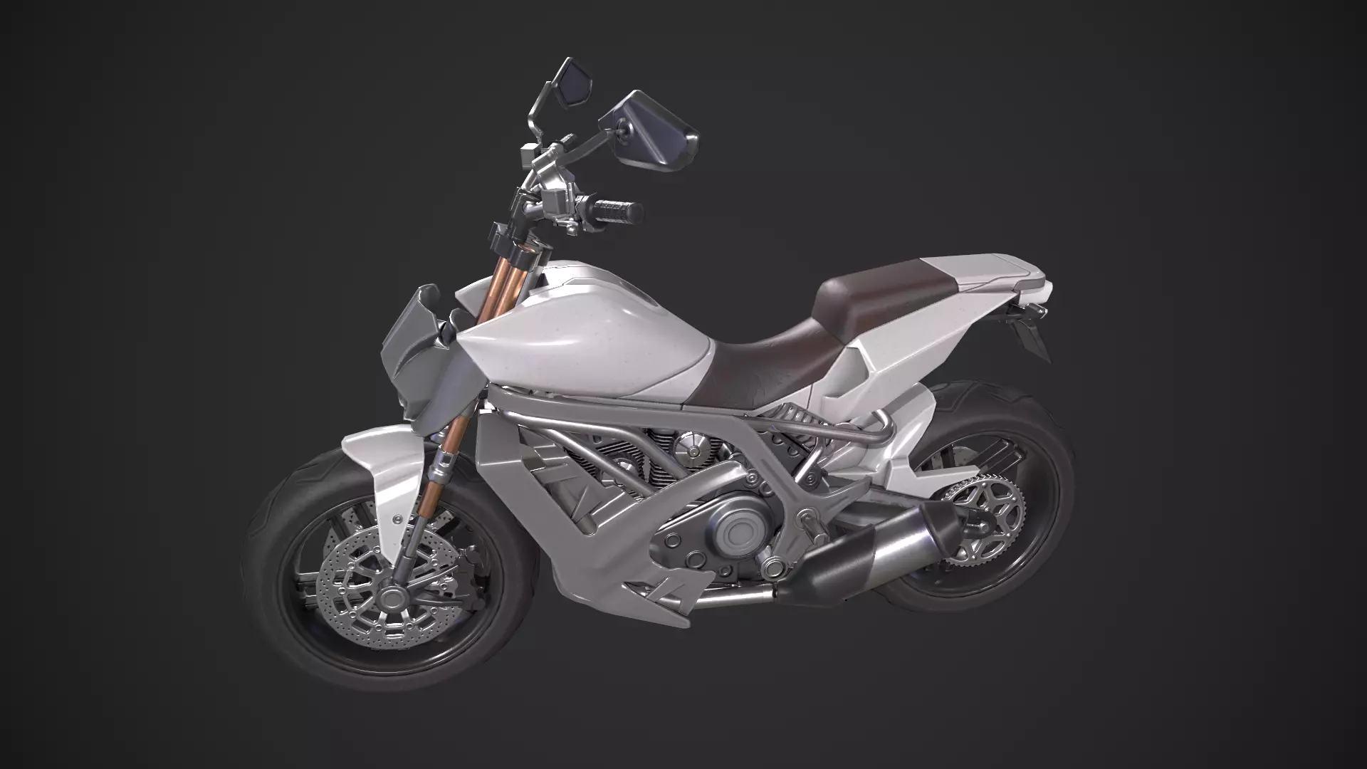 Generic Motorcycle Low-poly 3D model_0