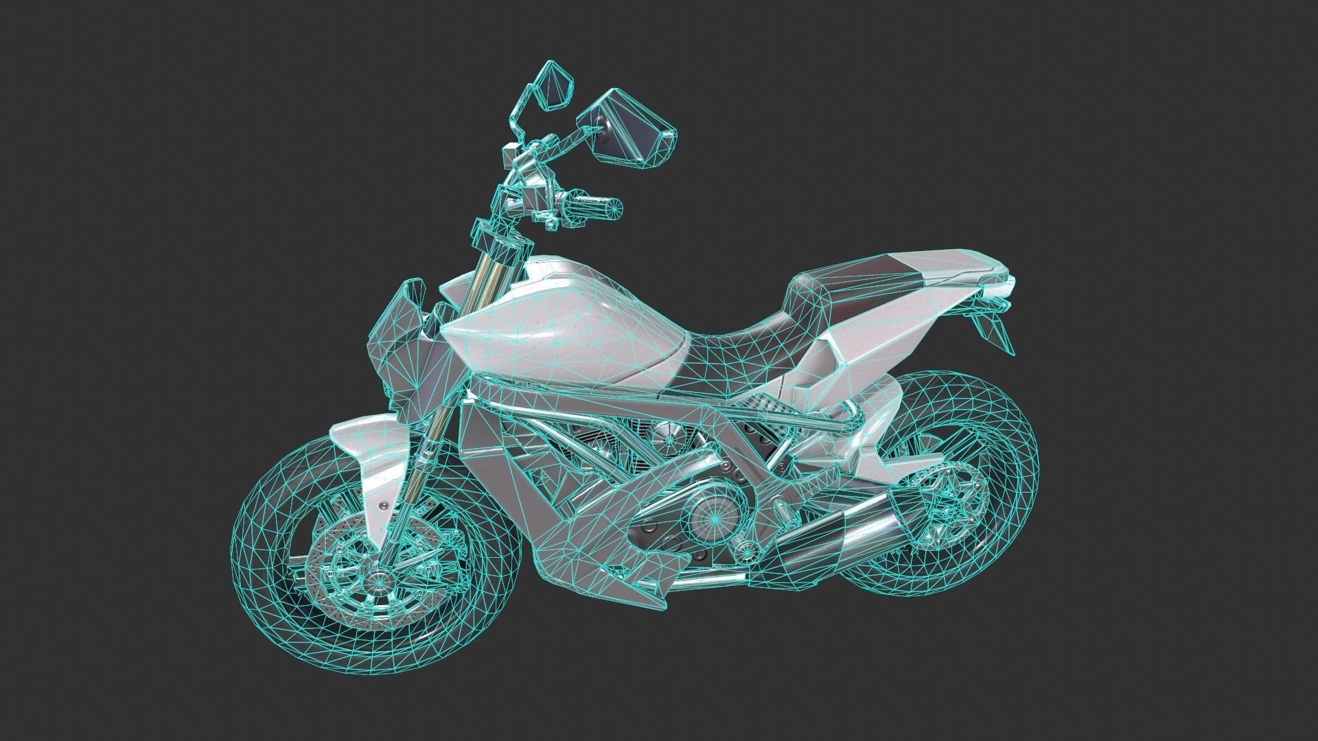 Generic Motorcycle Low-poly 3D model_1