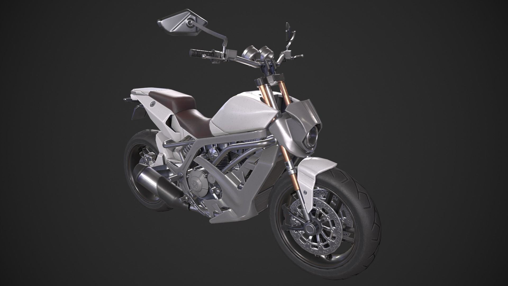 Generic Motorcycle Low-poly 3D model_2