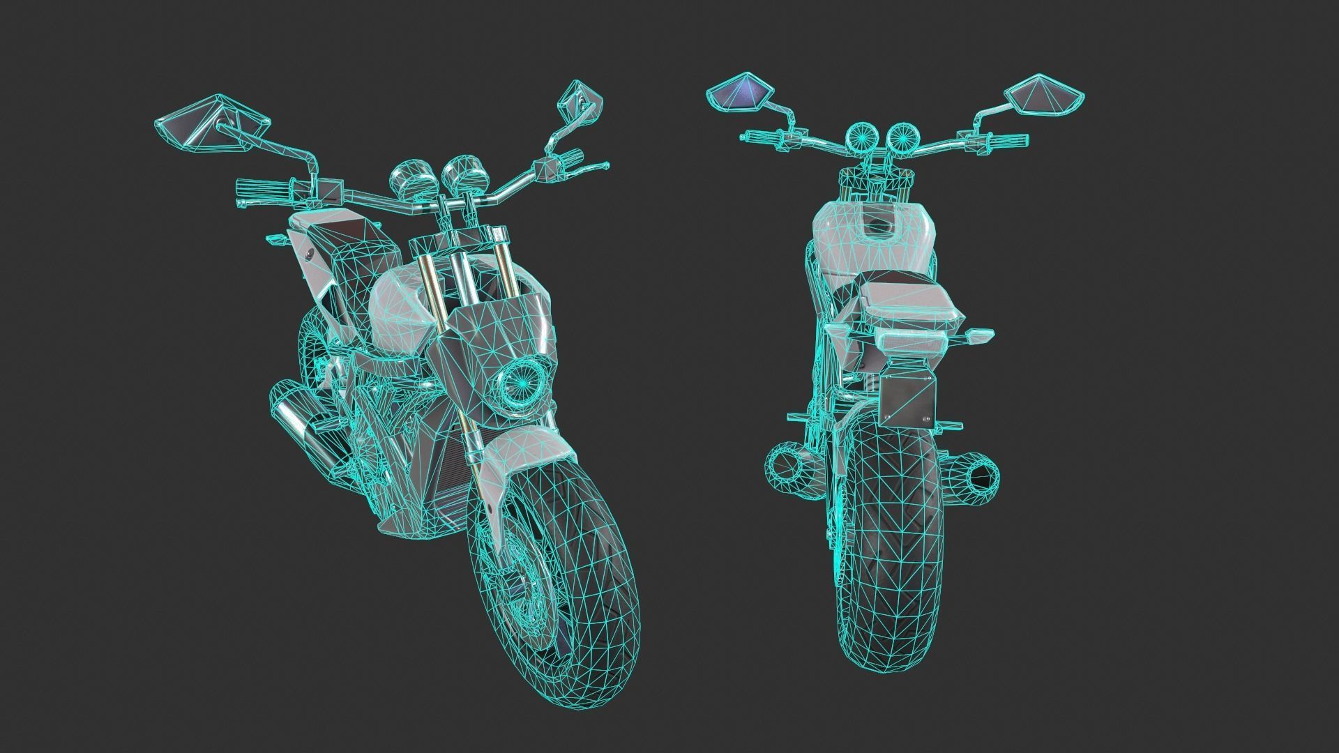 Generic Motorcycle Low-poly 3D model_7