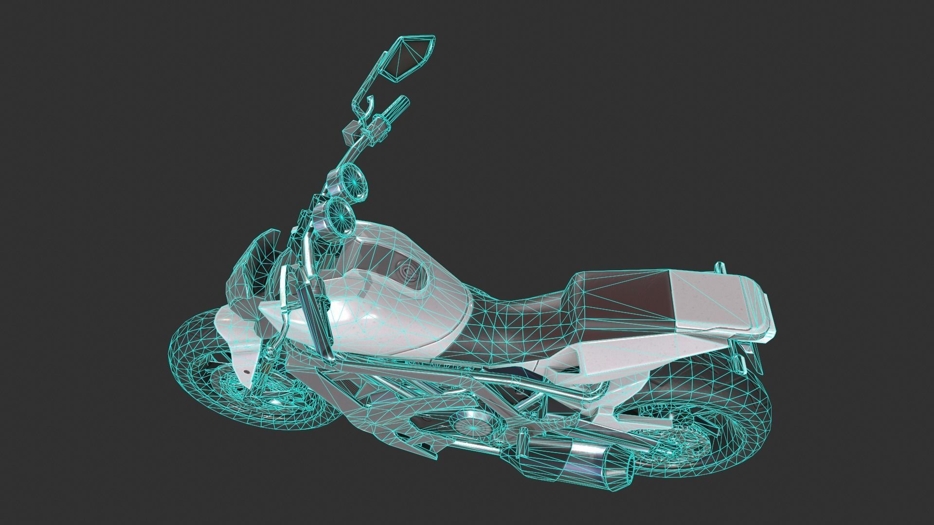 Generic Motorcycle Low-poly 3D model_5