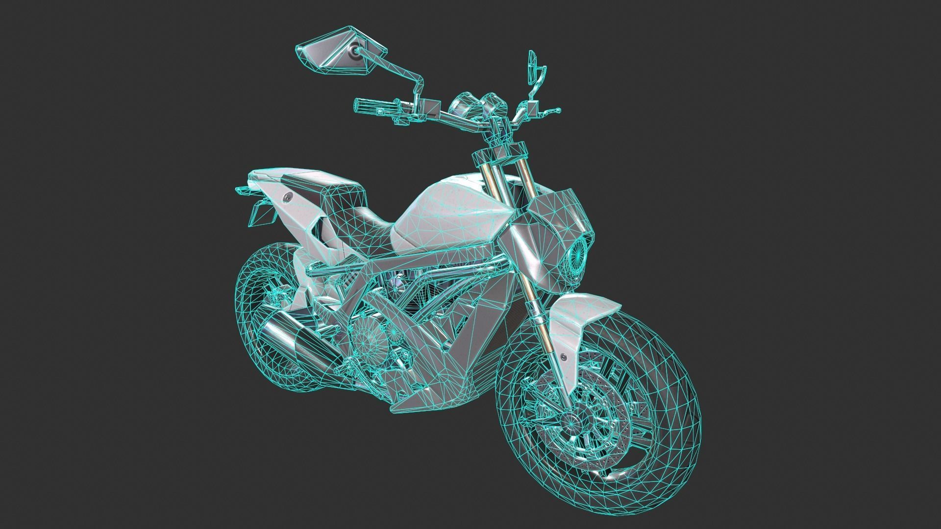 Generic Motorcycle Low-poly 3D model_3