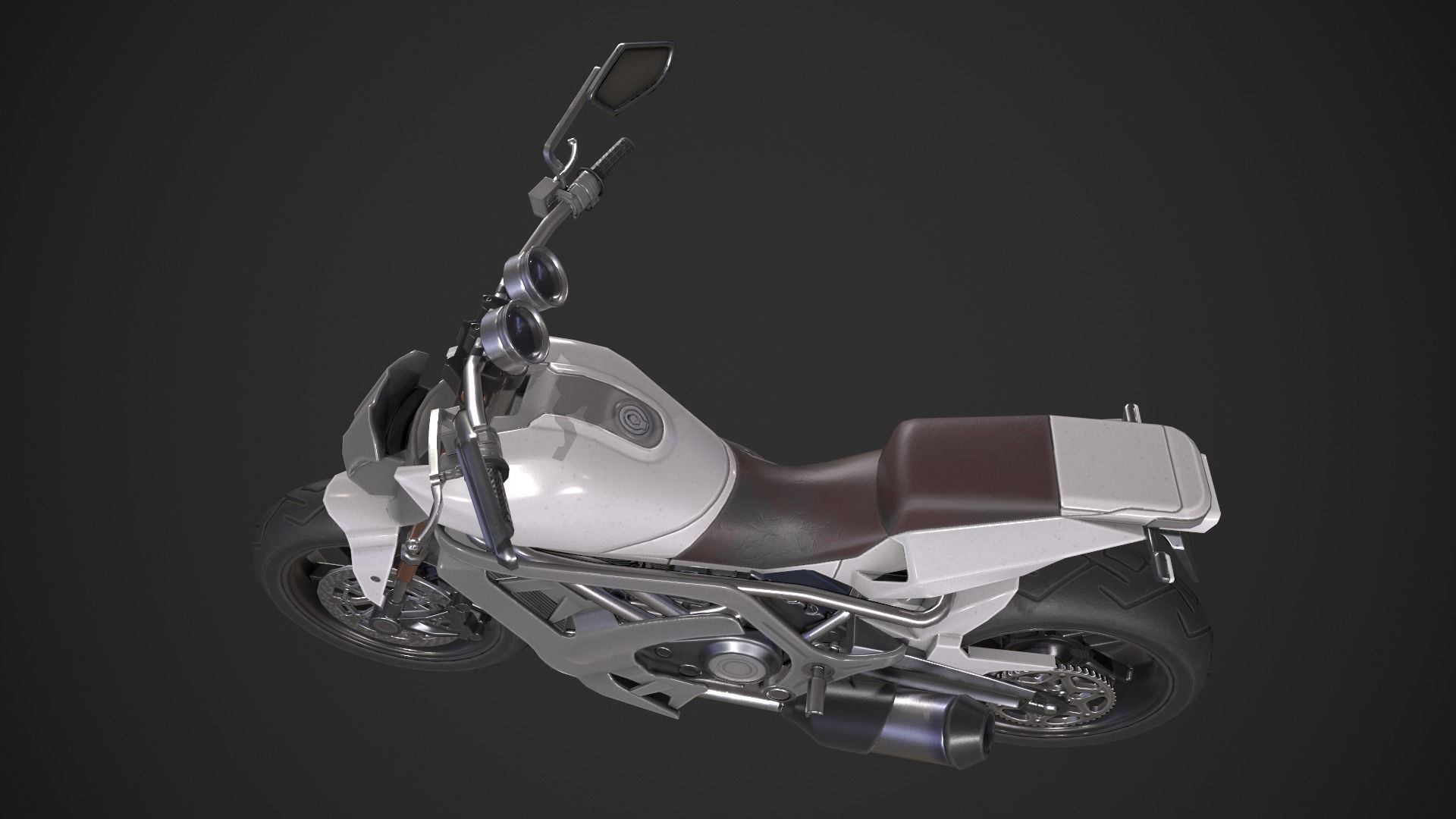 Generic Motorcycle Low-poly 3D model_4