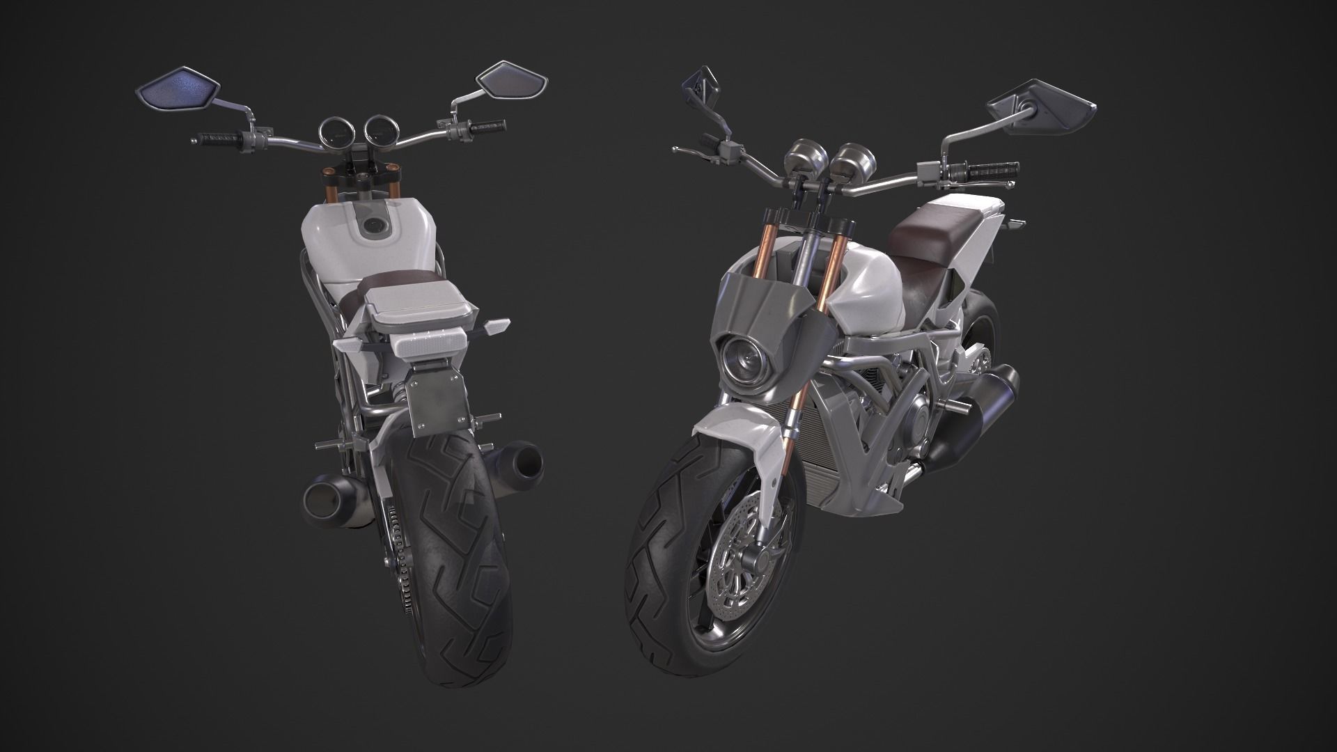 Generic Motorcycle Low-poly 3D model_8
