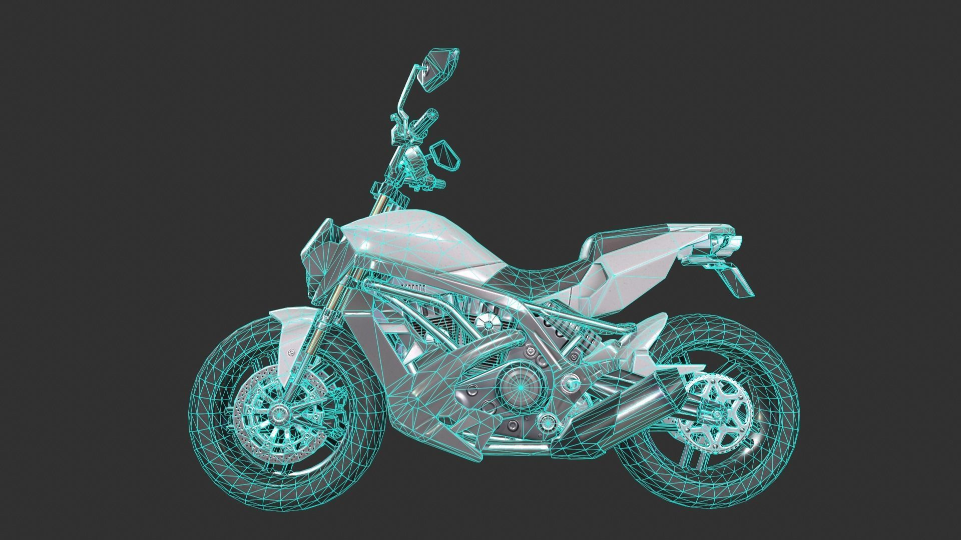 Generic Motorcycle Low-poly 3D model_11