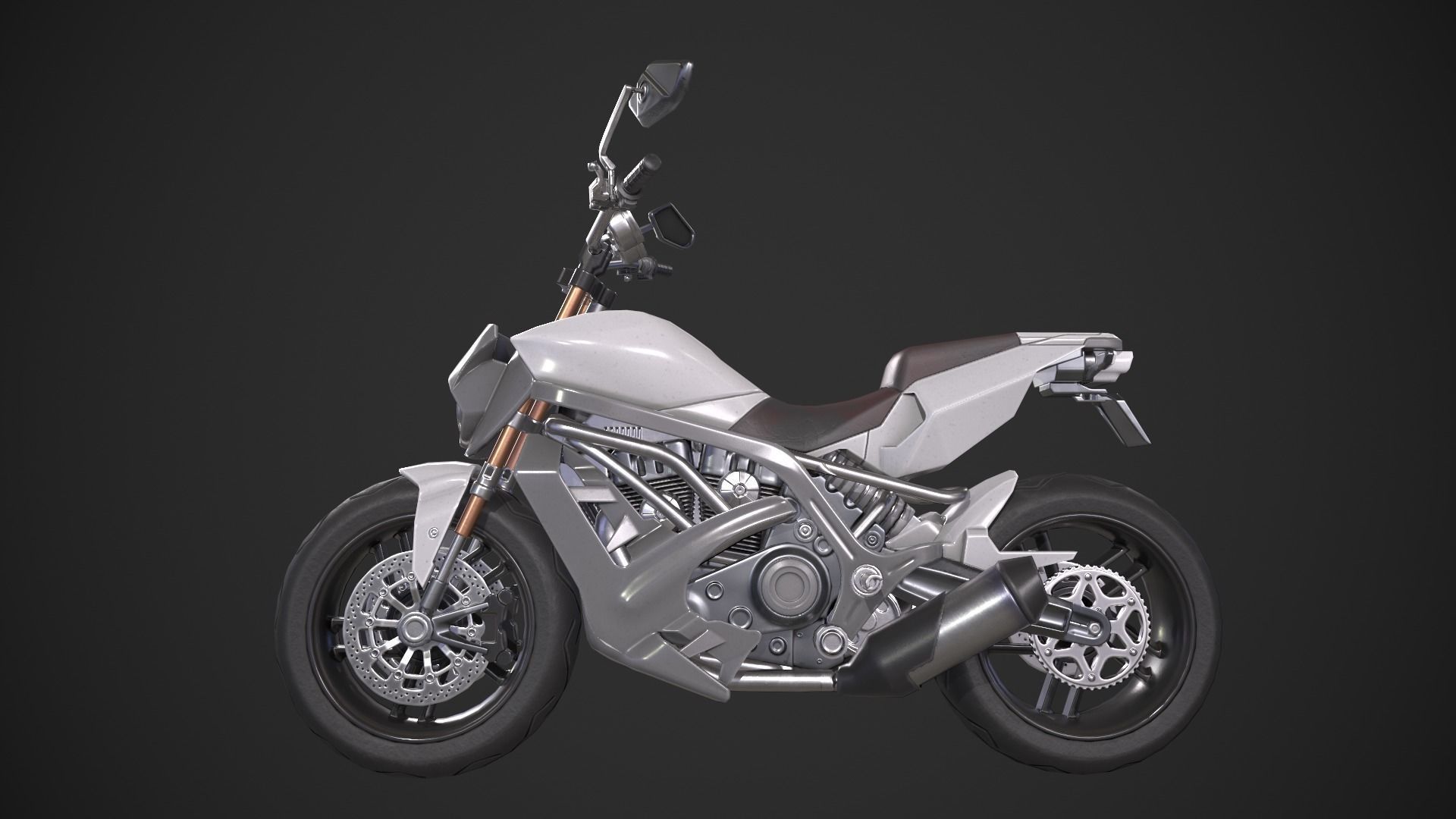 Generic Motorcycle Low-poly 3D model_10