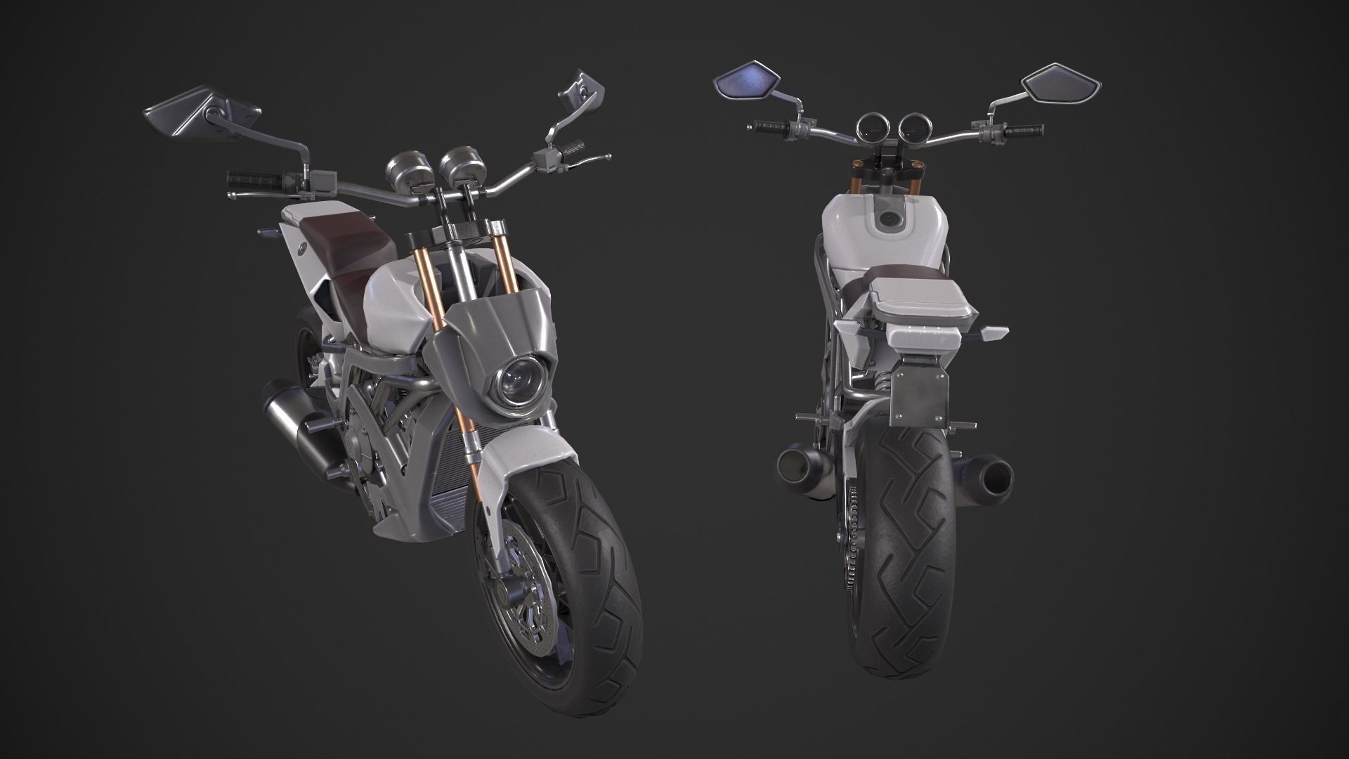 Generic Motorcycle Low-poly 3D model_6