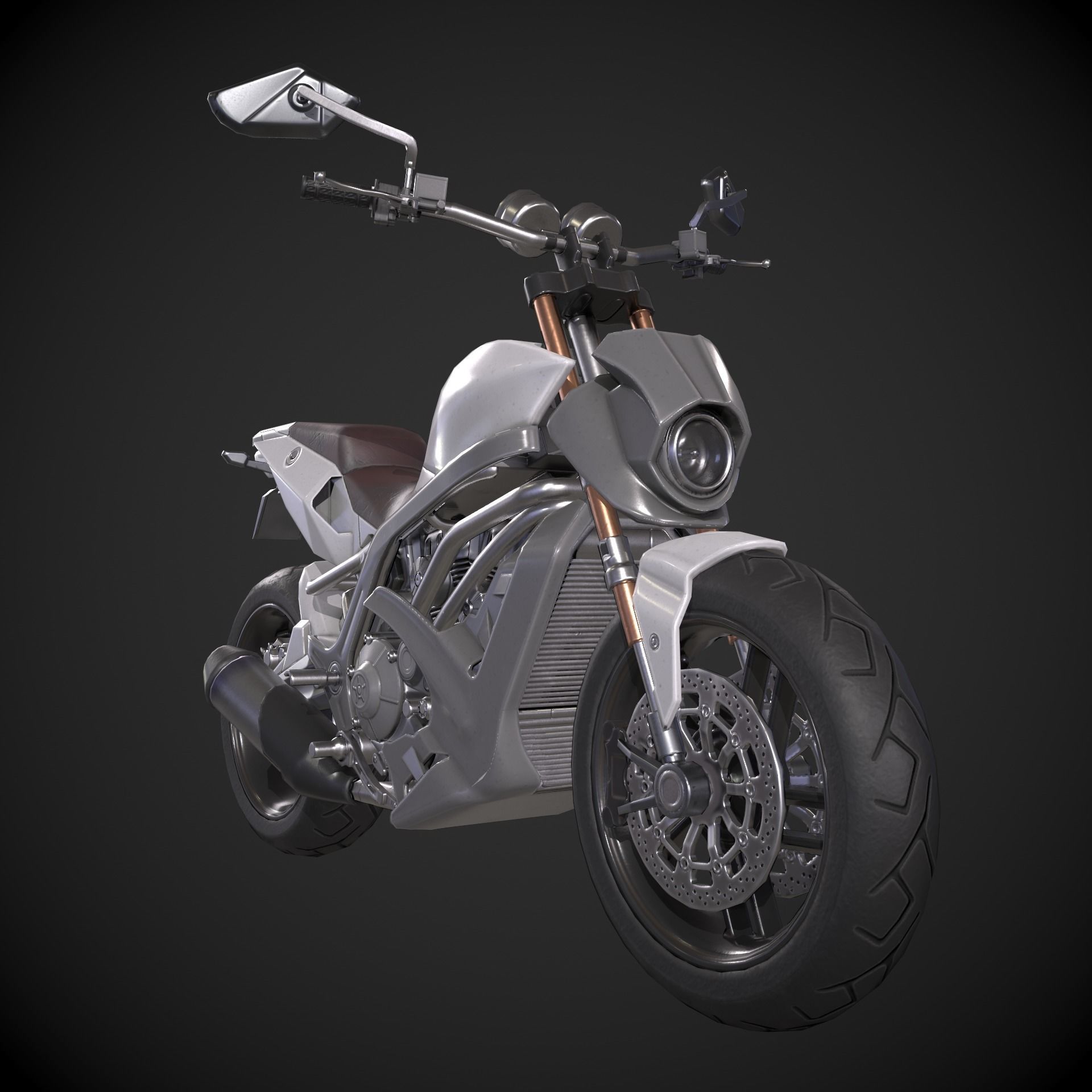 Generic Motorcycle Low-poly 3D model_14