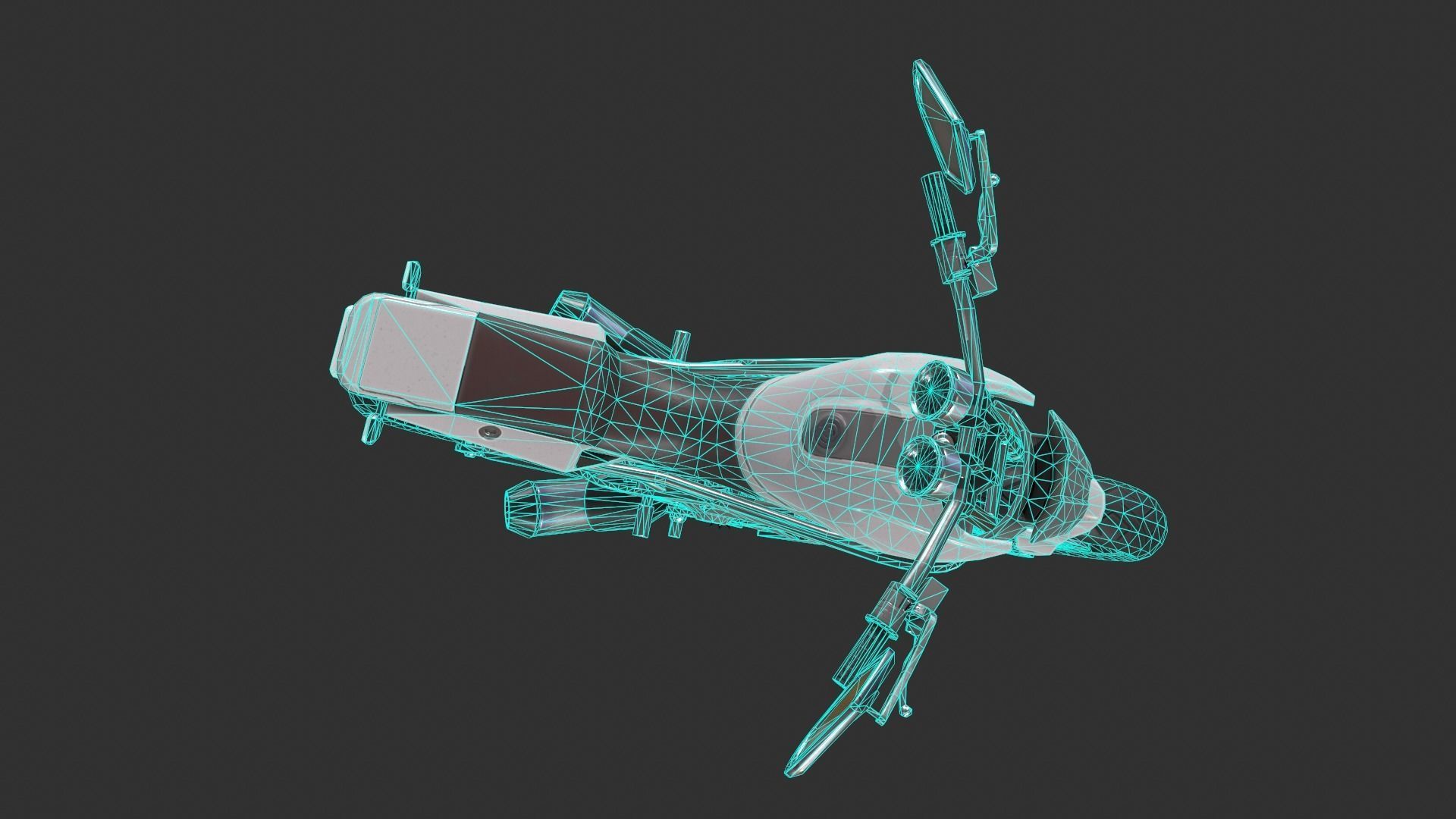 Generic Motorcycle Low-poly 3D model_13