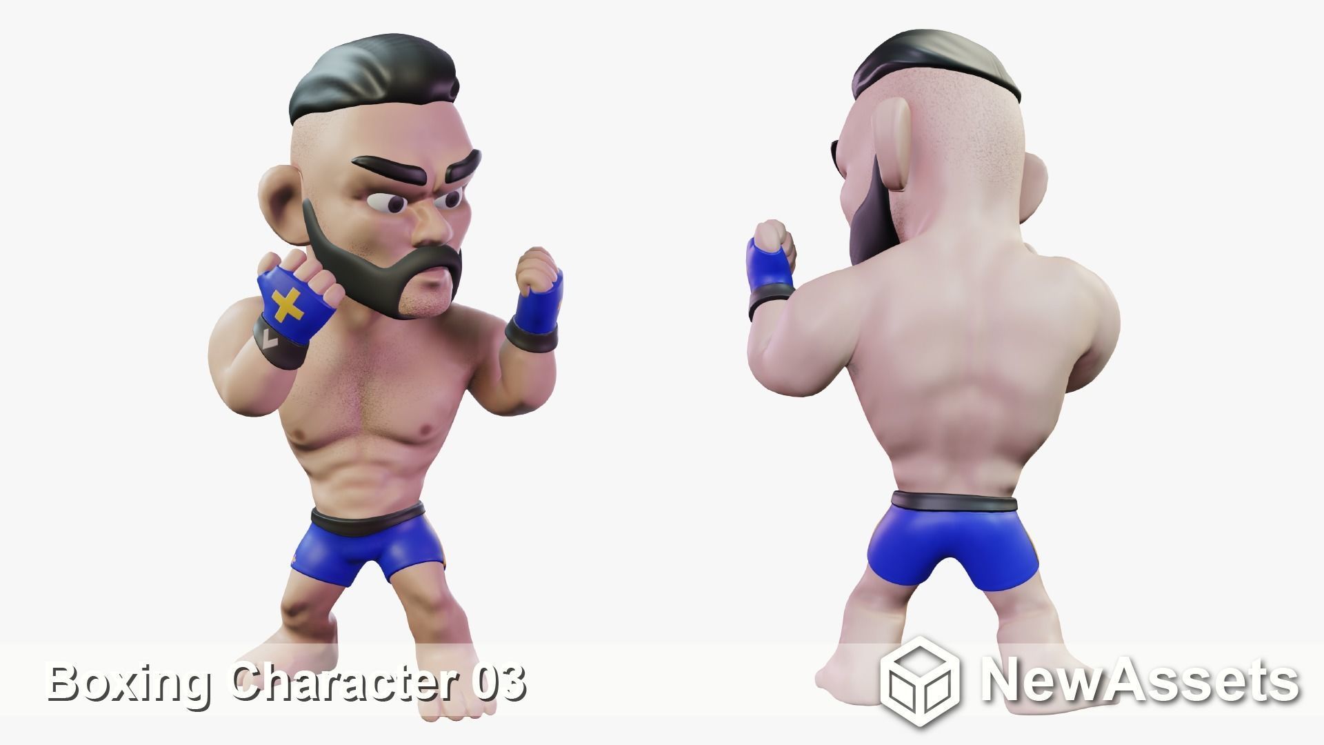 Fighter Boxer Character 03 Low-poly 3D model_1