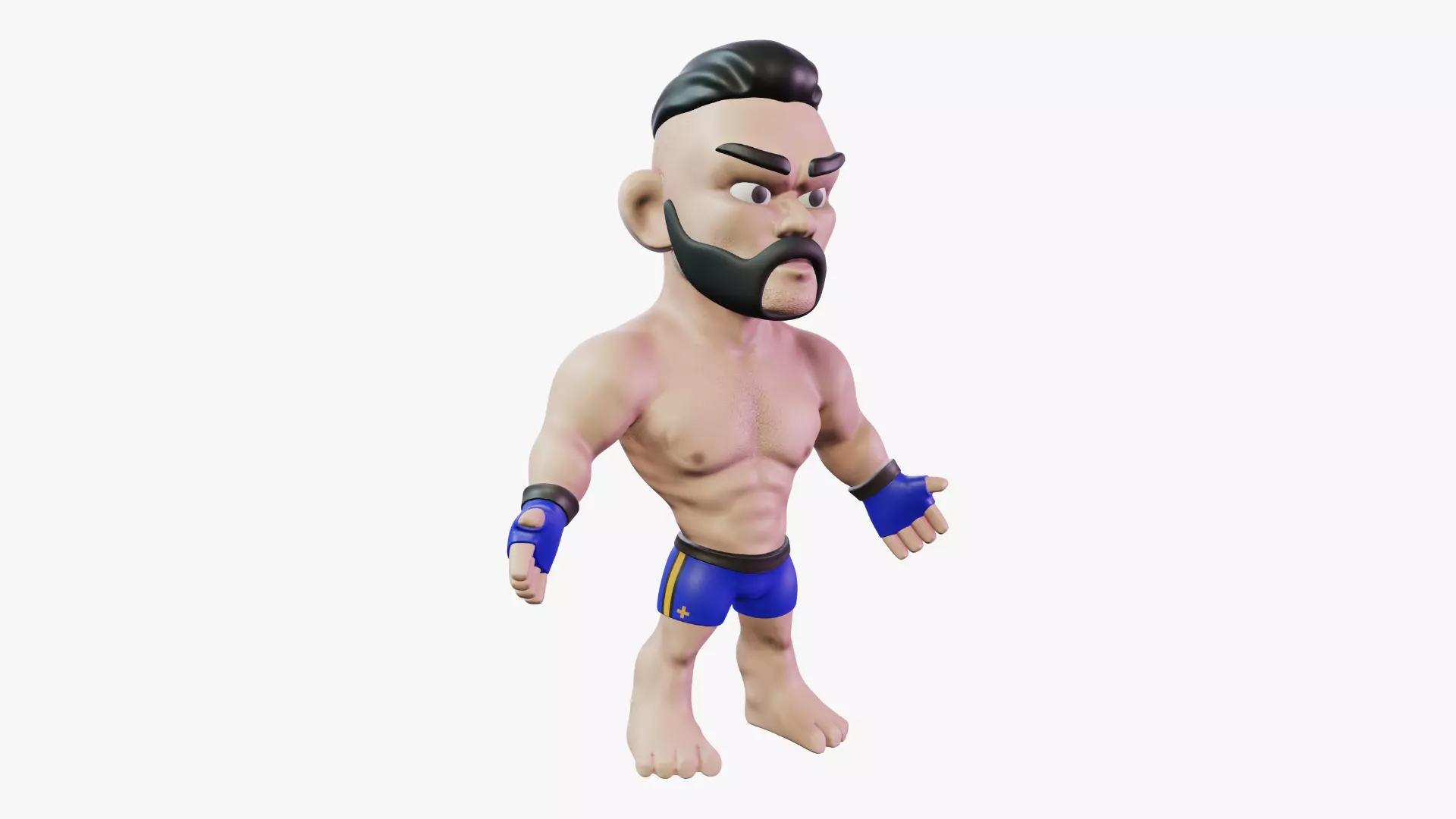 Fighter Boxer Character 03 Low-poly 3D model_0