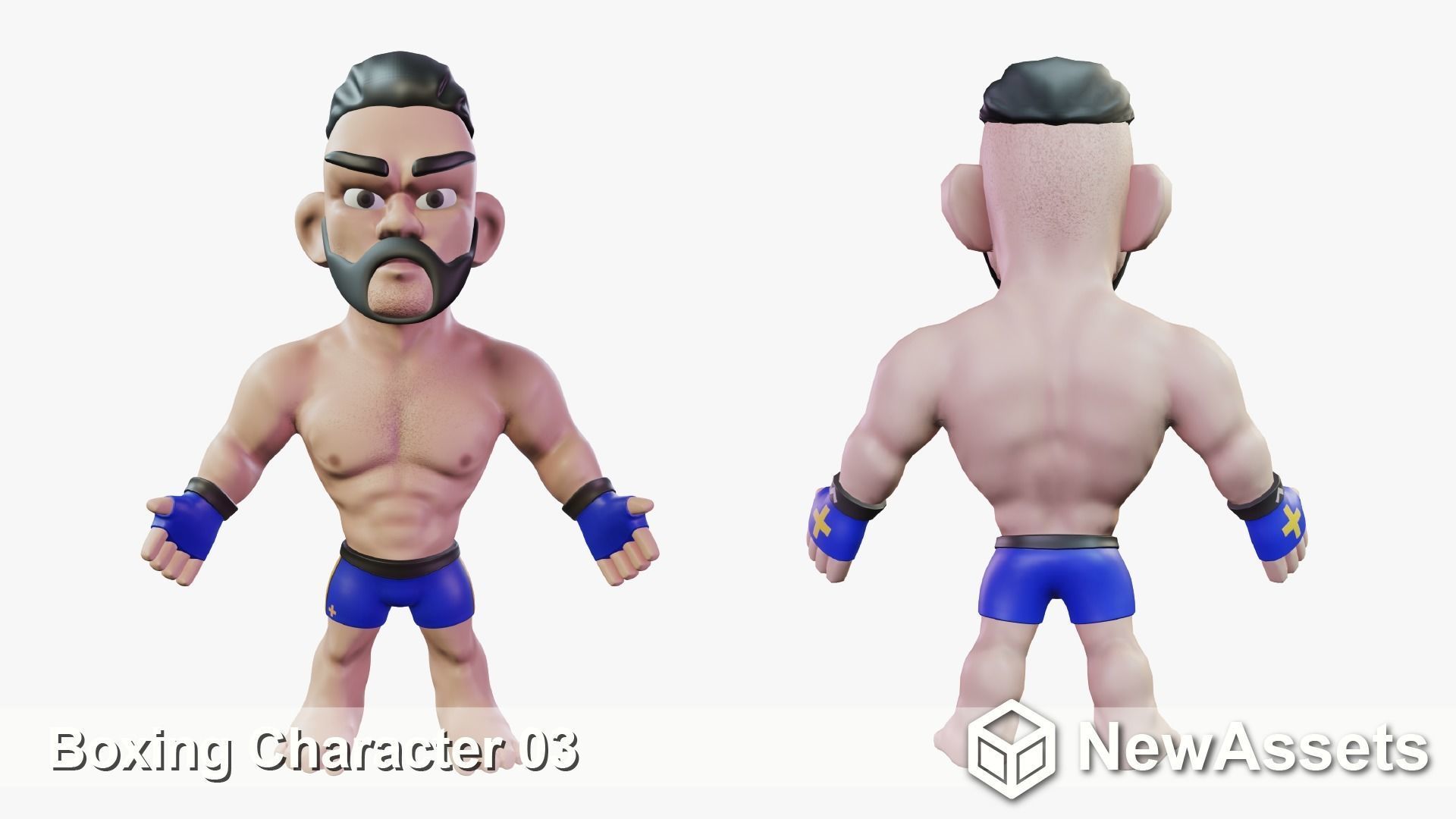 Fighter Boxer Character 03 Low-poly 3D model_2