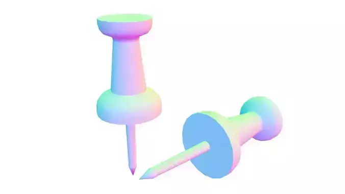 Push pin 3D model Low-poly 3D model