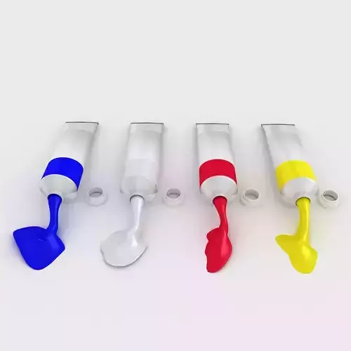 Oil Paint Tubes 4 Colors Set