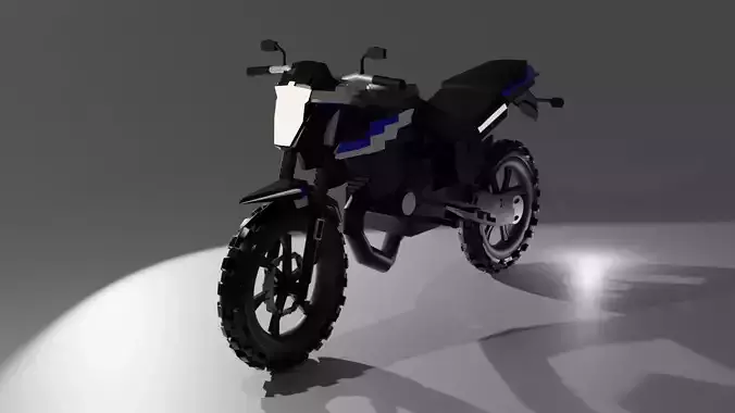 motorcycle streetbike Low-poly 3D model