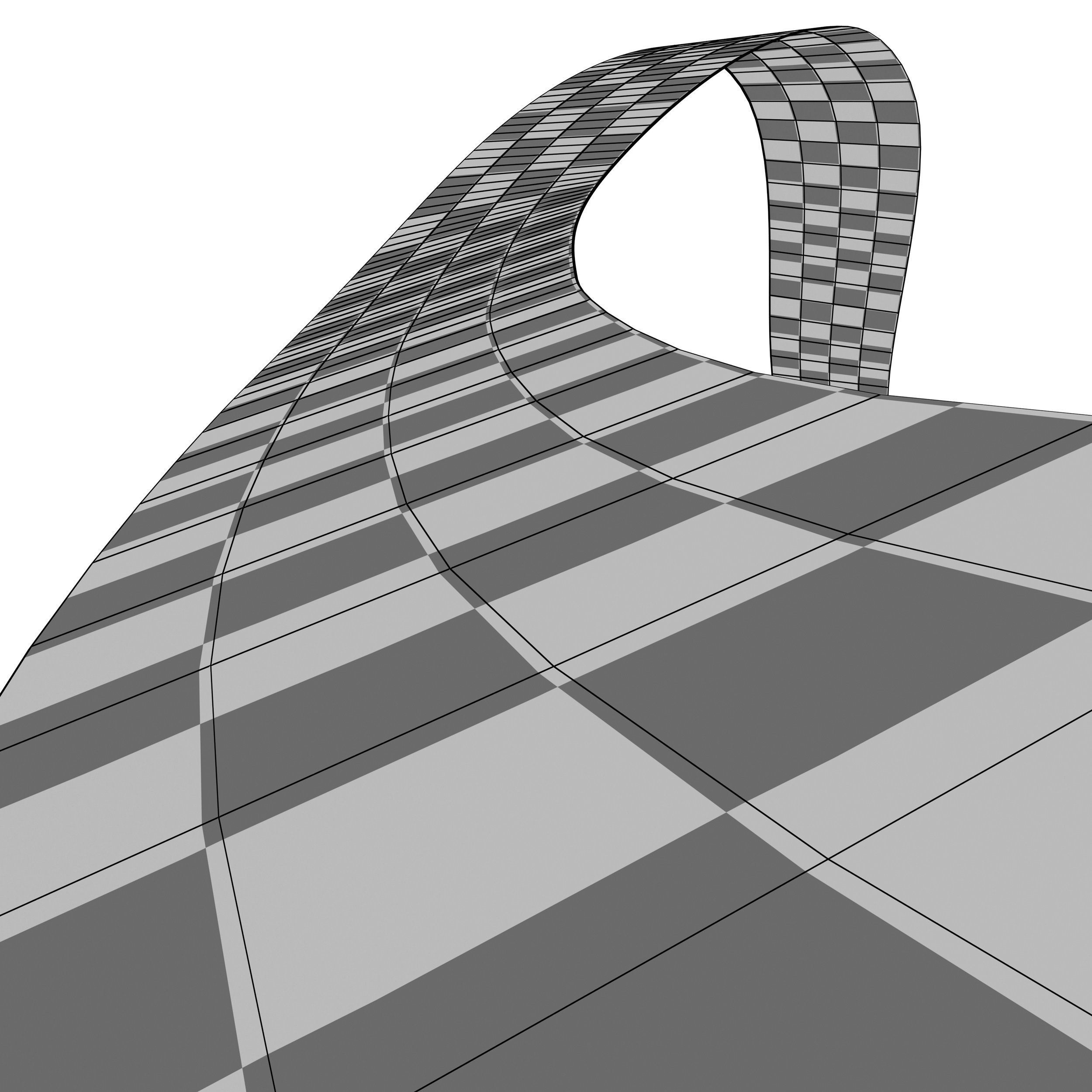 Editable winding asphalt two lane road with markings 01 3D model_8