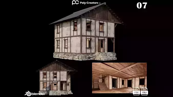 Medieval Houses 07 - 4K Textures Game Ready