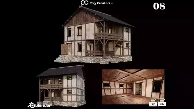 Medieval Houses 08 - 4K Textures Game Ready