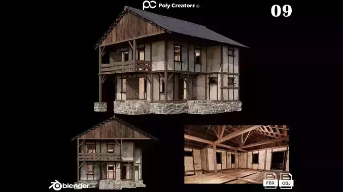 Medieval Houses 09 - 4K Textures Game Ready