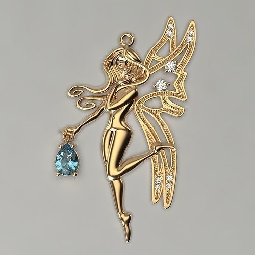 Stylish pendant magic fairy 3D print model