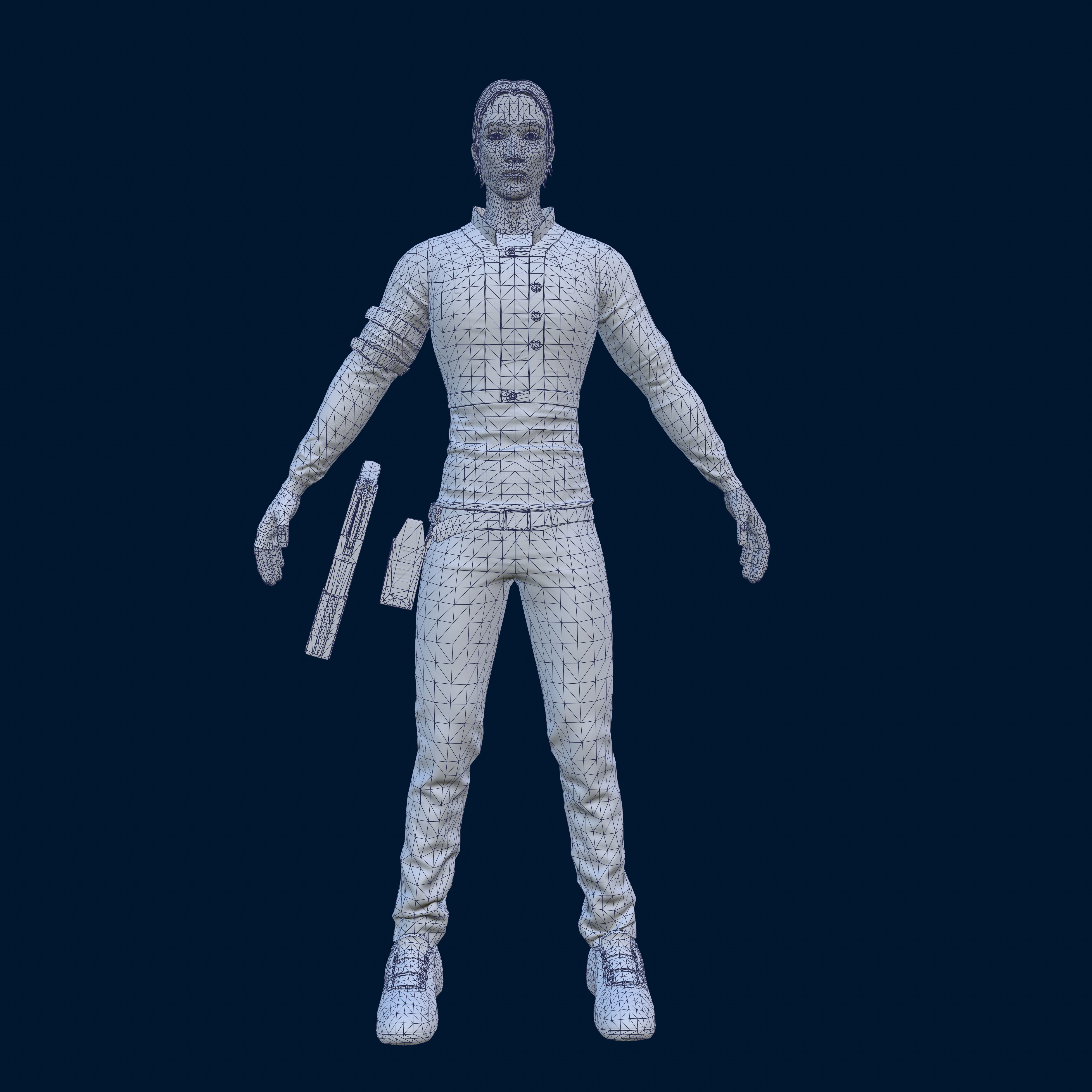 Sci-fi stylized character with plasma pistol Low-poly 3D model_20