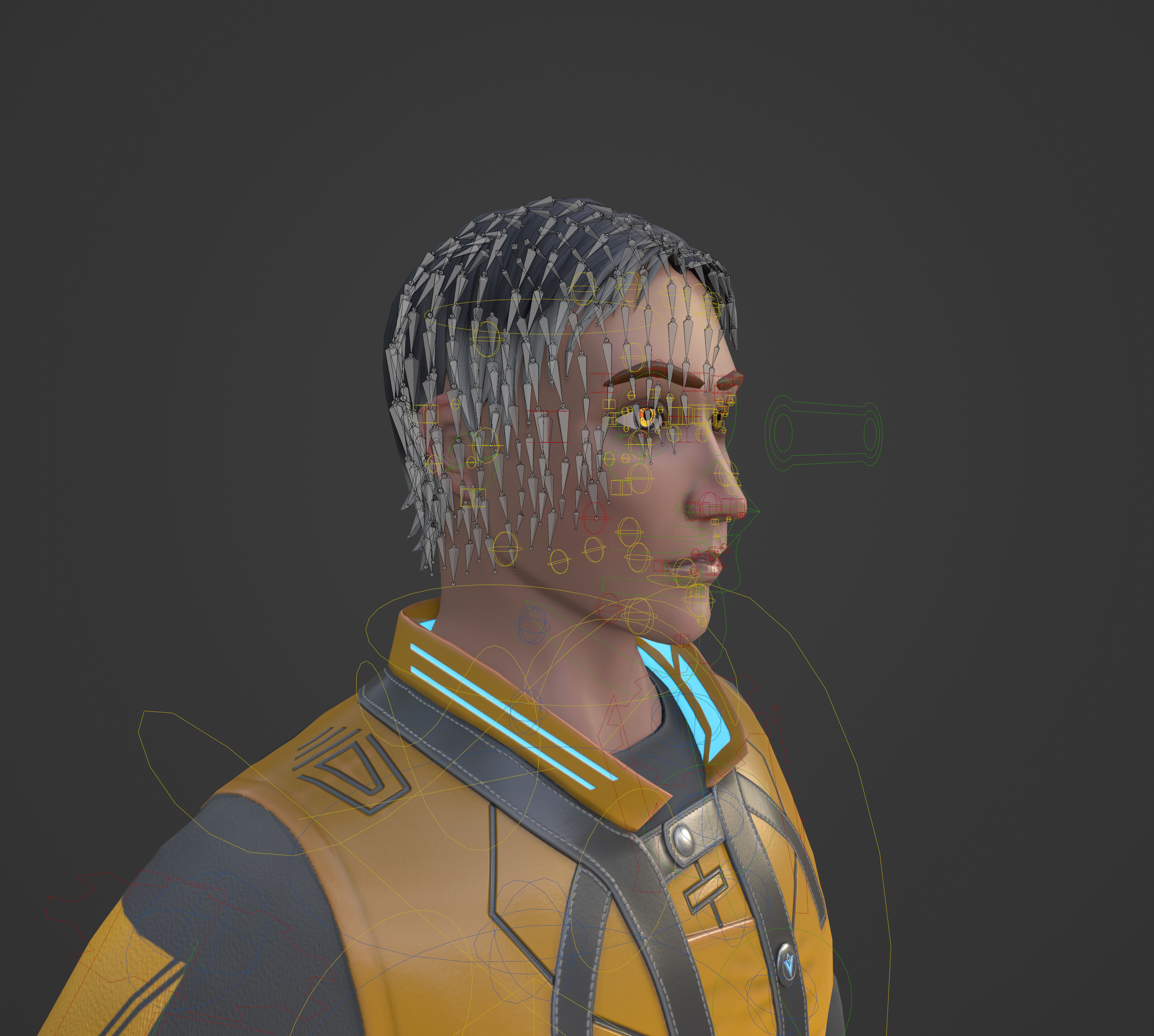 Sci-fi stylized character with plasma pistol Low-poly 3D model_27