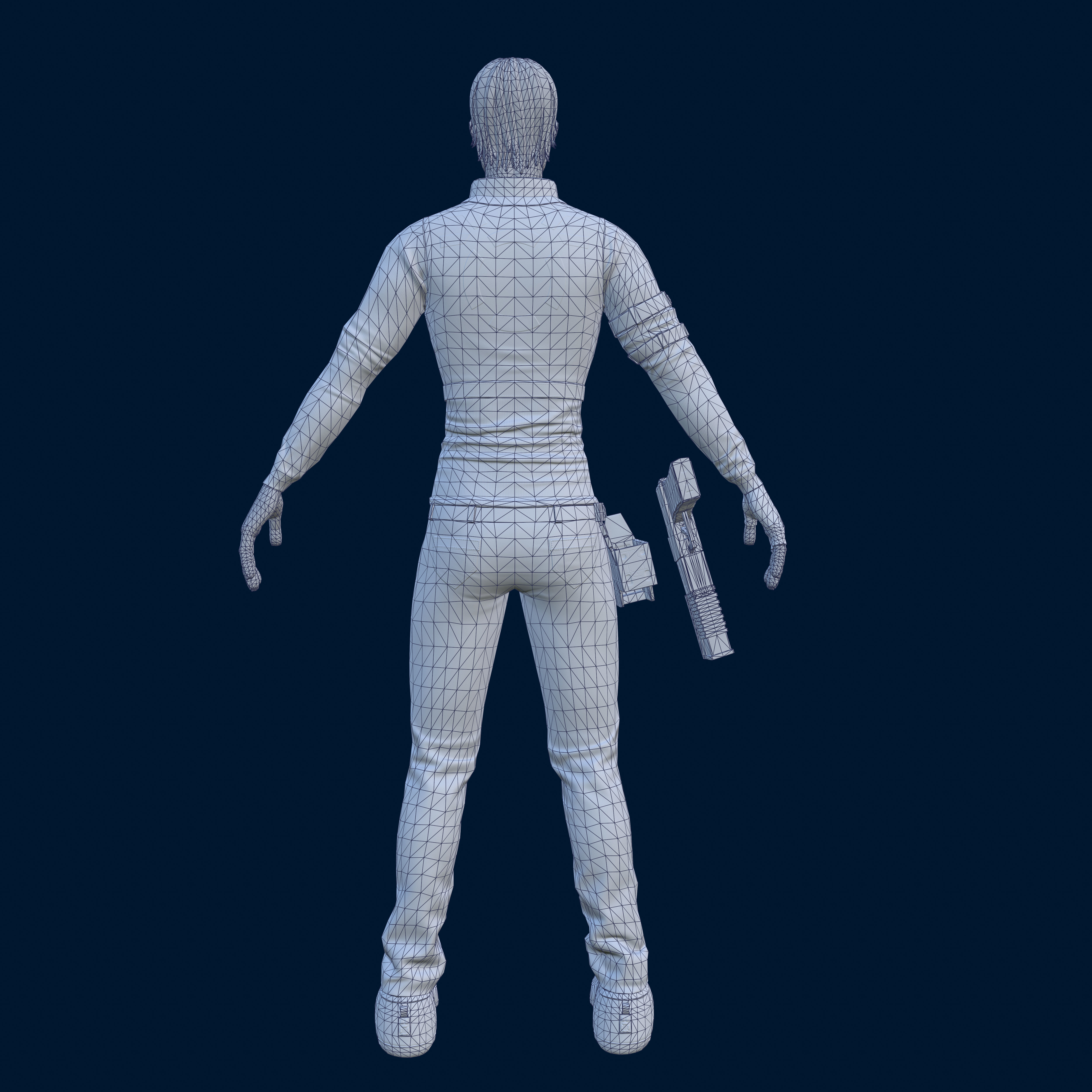 Sci-fi stylized character with plasma pistol Low-poly 3D model_21