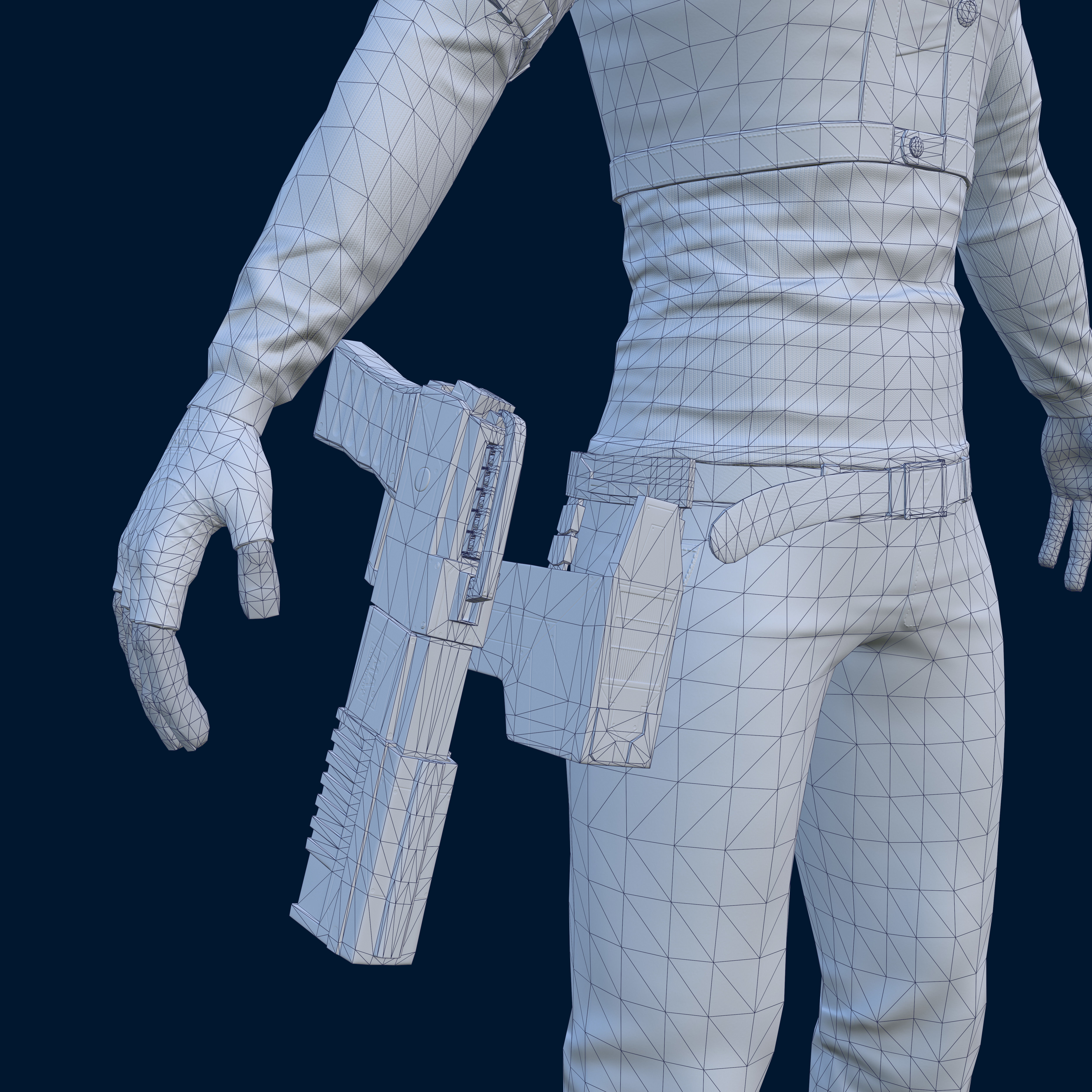 Sci-fi stylized character with plasma pistol Low-poly 3D model_22
