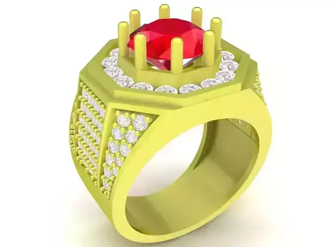 Luxury hongkong diamond men ring 3977