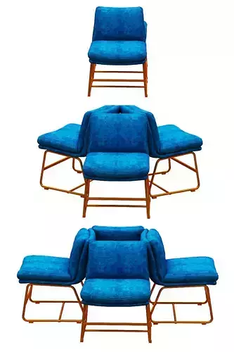 chair set seat fabric and gold foil