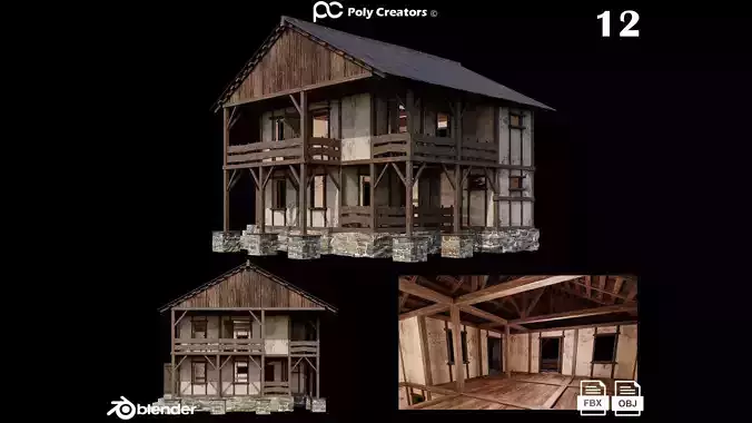 Medieval Houses 12 - 4K Textures Game Ready