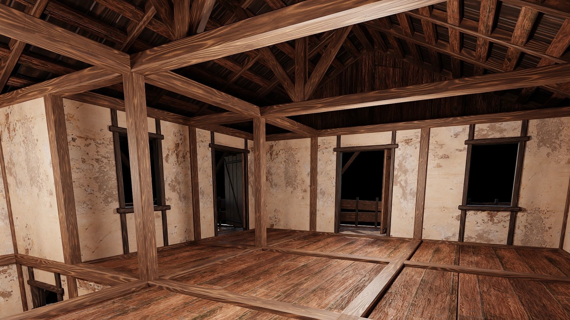 Medieval Houses 12 - 4K Textures Game Ready Low-poly 3D model_4