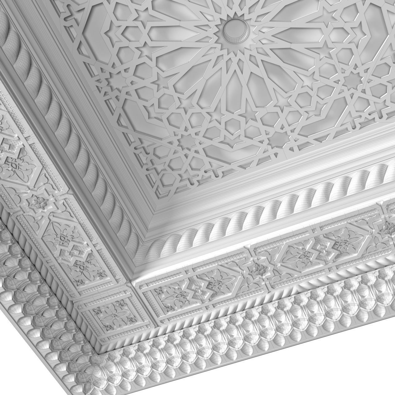 Ceiling in oriental style Arabic decorative ceiling 3D model_5