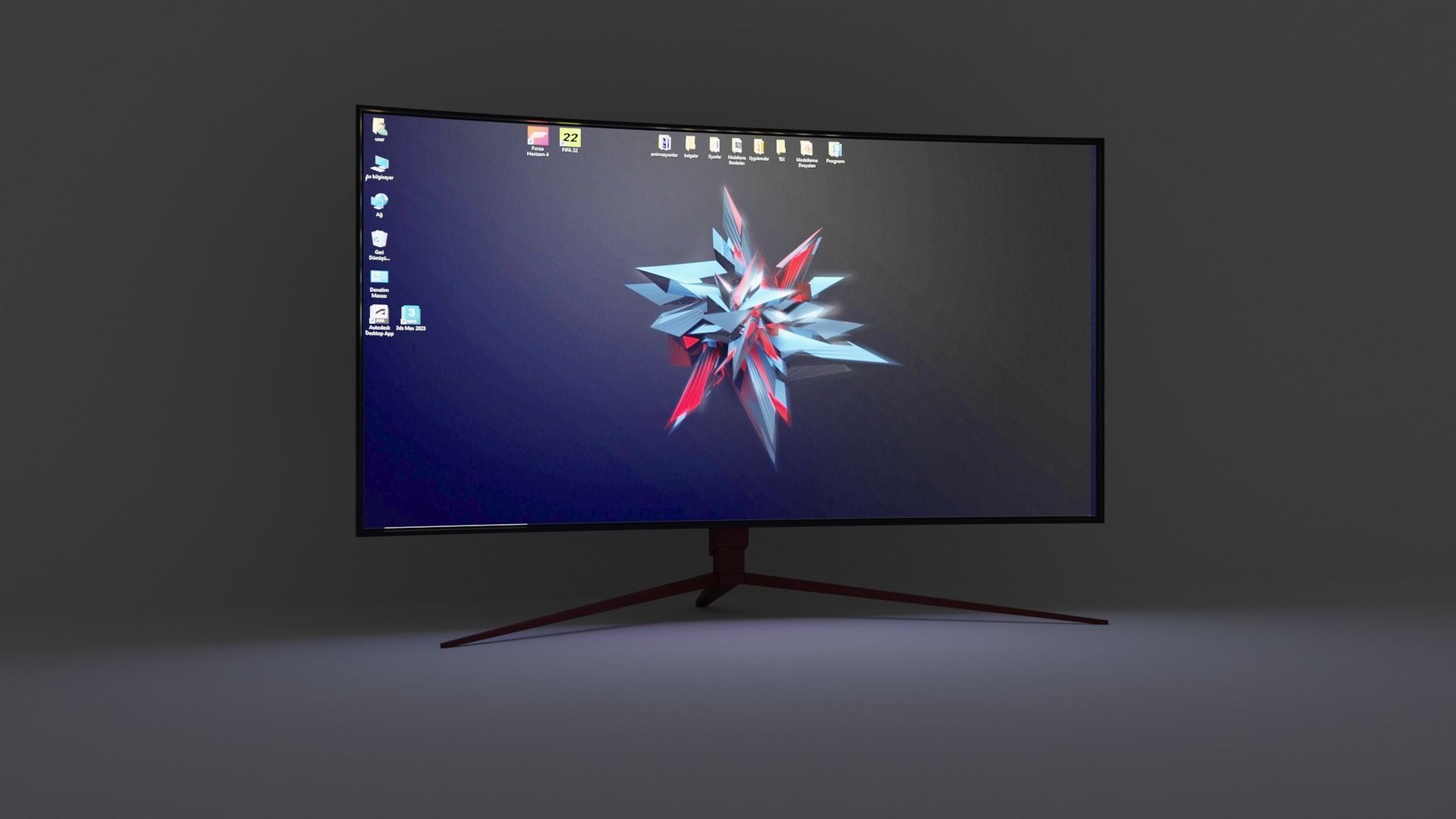 Gaming Monitor Free 3D model_4